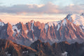 Coucher de soleil sur les aiguilles de Chamonix