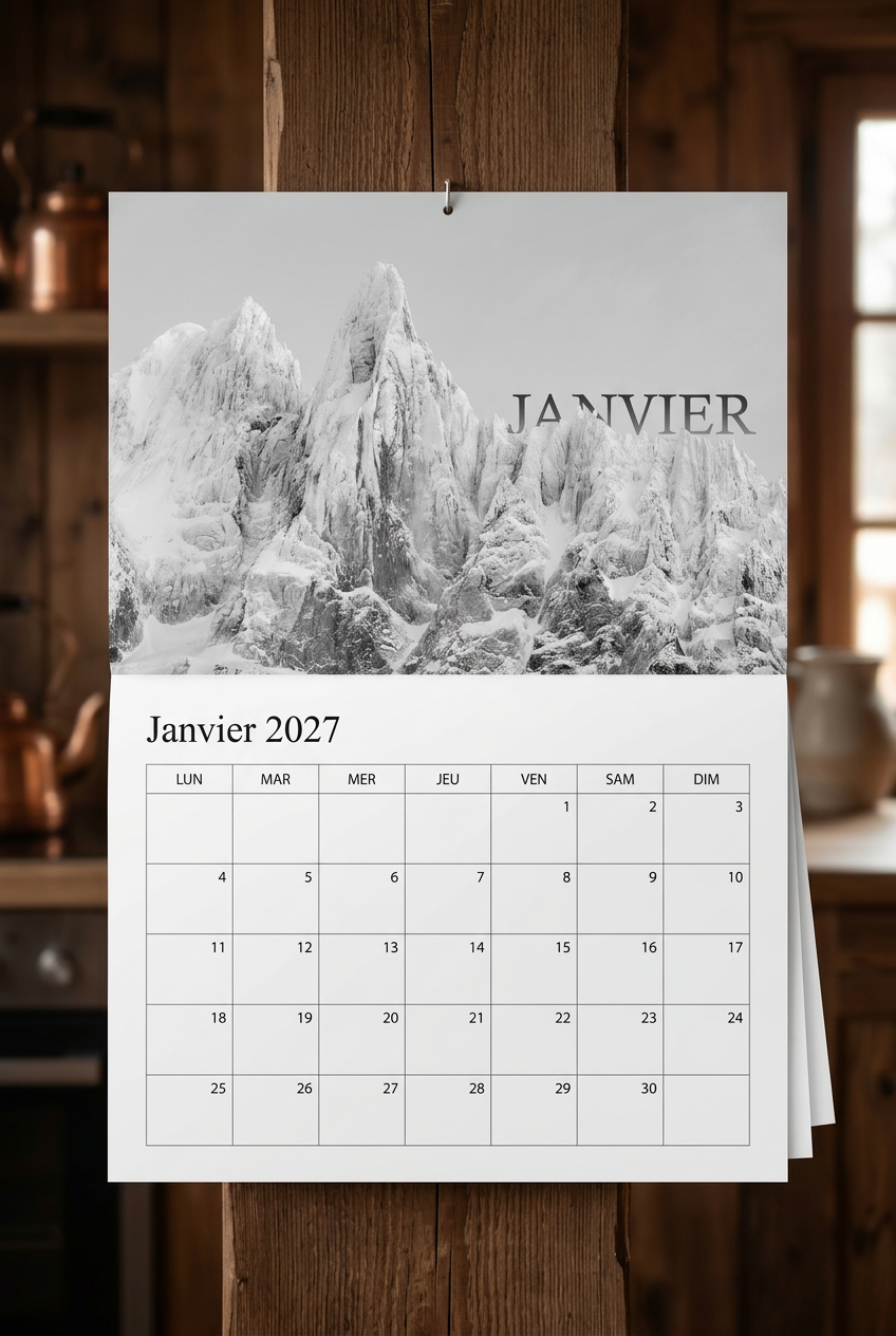 Calendrier JANVIER avec cases